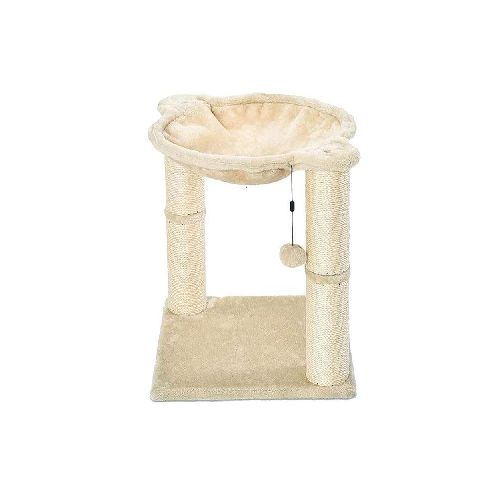 Rascador para Gatos Bluelander Beige 50 cm con Hamaca y Juguete Colgante - Elektra, Tu Familia Vive Mejor