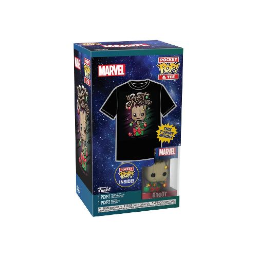 Funko Pop Keychain & Tee: Guardianes De La Galaxia Holiday - Playera Infantil Extra Chica Con Llaver - Elektra, Tu Familia Vive Mejor