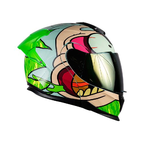 Casco Abatible KOV DC Rick y Morty Verde Mediano - Elektra, Tu Familia Vive Mejor