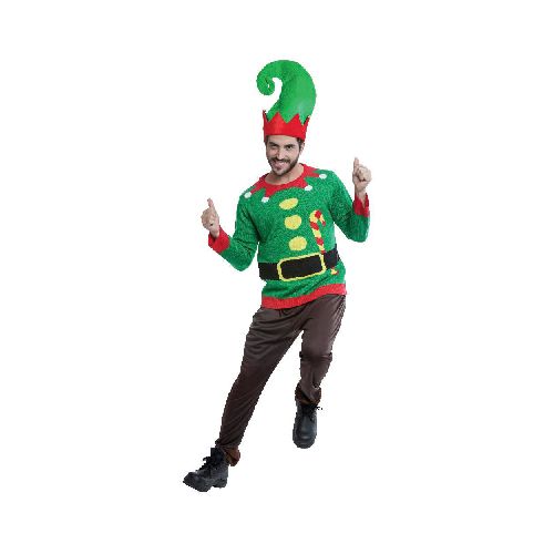 Suéter Navideño REV Duende Divertido para Hombre, Ugly Swater Talla Adulto Ideal Fiestas de Navidad - Elektra, Tu Familia Vive Mejor