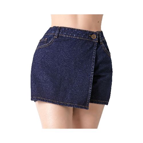 Falda Short Mujer Moda Skinny Azul Stfashion 63105003 - Elektra, Tu Familia Vive Mejor