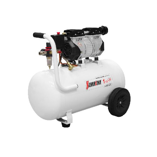 COMPRESOR DE AIRE LIBRE ACEITE SILVERLINE 1.5HP 50L COLOR BLANCO - Elektra, Tu Familia Vive Mejor