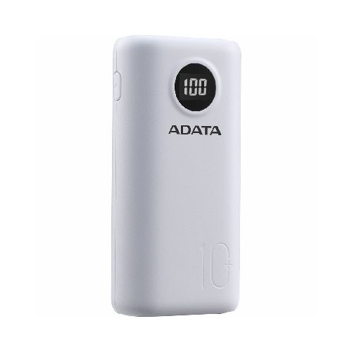 POWER BANK ADATA P1000 BLANCO PORTATIL AP10000QCD-DGT-CWH 10000 mAh - Elektra, Tu Familia Vive Mejor