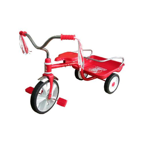 Triciclo R12 Apache Caja/ Barandal Casco 302 Rojo - Elektra, Tu Familia Vive Mejor