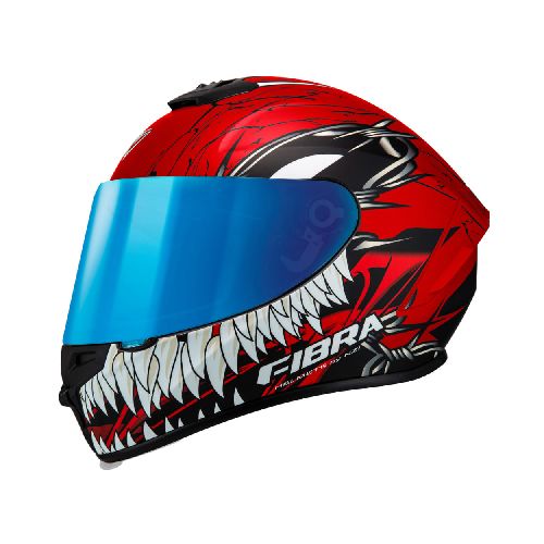 Casco Cerrado Fibra Giga Chroma Veneno Visor Rojo L - Elektra, Tu Familia Vive Mejor