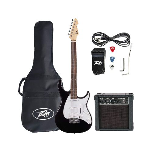 Paquete de Guitarra Eléctrica RAPTOR PLUS JR PK-BK PEAVEY - Elektra, Tu Familia Vive Mejor