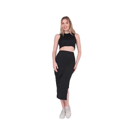 Conjunto Top Y Falda Mujer Casual Negro Stfashion 79305212 - Elektra, Tu Familia Vive Mejor