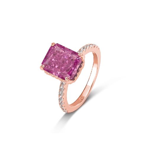 Anillo Alana rosa de plata .925 bañado en oro rosa de 18K talla 5. - Elektra, Tu Familia Vive Mejor