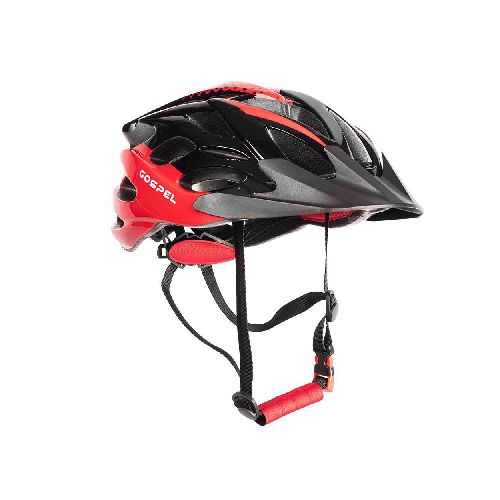 Casco para Bicicleta Gospel Montaña 58-61 cm Negro con Rojo - Elektra, Tu Familia Vive Mejor