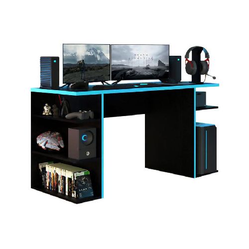 Escritorio Gamer Madesa Para Pc Y Consola Azul - Elektra, Tu Familia Vive Mejor