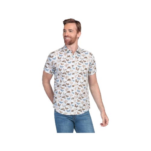 Camisa Ultra Slim Manga Corta Lee Hombre 31F Azul - Elektra, Tu Familia Vive Mejor