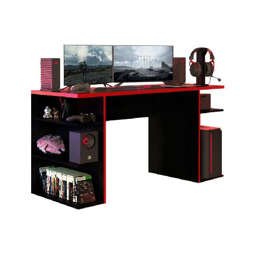 Escritorio Gamer Madesa Para Pc Y Consola Rojo - Elektra, Tu Familia Vive Mejor