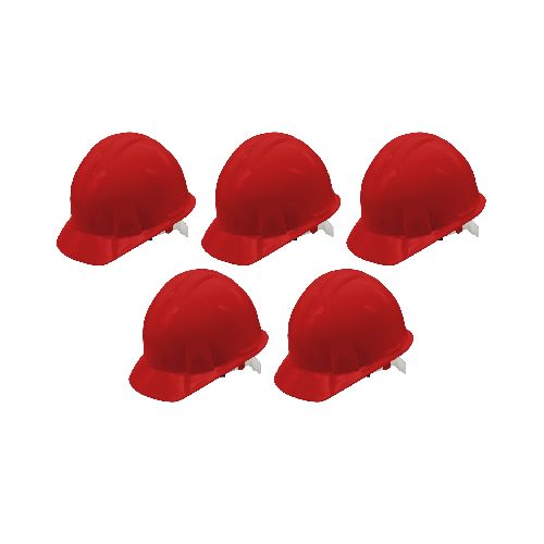 5 PIEZAS CASCO DE SEGURIDAD ROJO MAPLE SAFE - Elektra, Tu Familia Vive Mejor