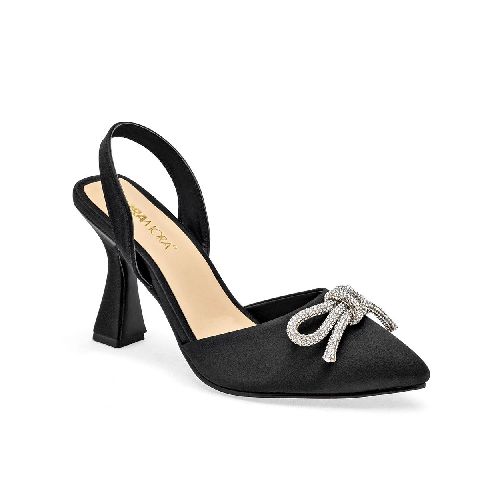 Moramora Zapatilla para mujer negro satin plata, código 121845-E - Elektra, Tu Familia Vive Mejor