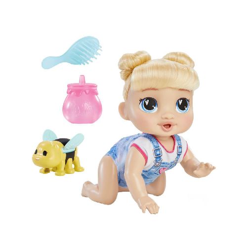 Muñeca Baby Alive Gatea y Juega Rubia Juguete Hasbro de 27cm - Elektra, Tu Familia Vive Mejor