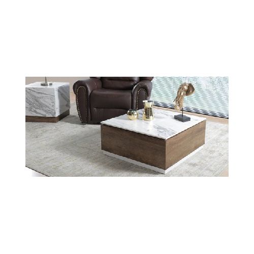 Mesa de Centro con Cajón Rectangular Birmania  Blanco  