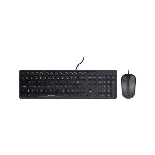 Kit Teclado y Mouse Quaroni Alámbrico Color Negro Modelo KAQ01  