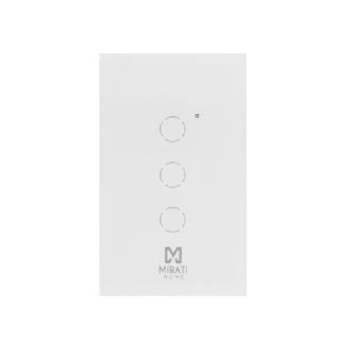 Apagador Inteligente Mirati De Pared WiFi Bluetooth 3 Apagadores Touch Modelo M3SI2  