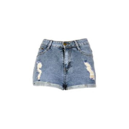 Short Capricho Denim Rasgado Con Doblez Para Mujer CP497