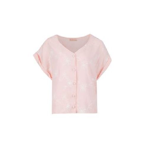 Blusa Red Marine Flores Bordadas Manga Corta Para Mujer G251230XC