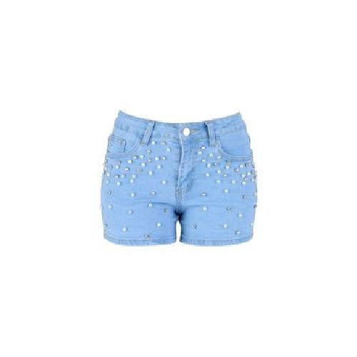 Short Miss Calif Denim Con Perlas Para Mujer PM-JN-6187S