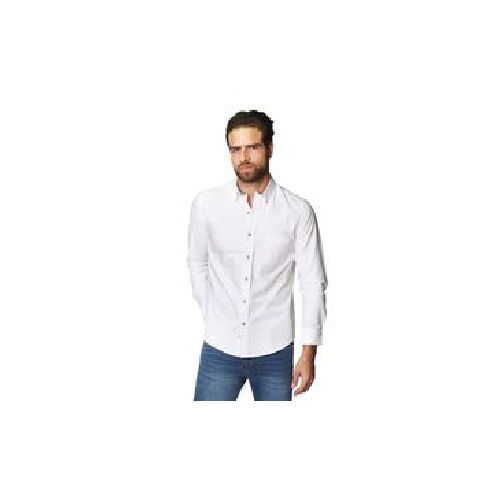 Camisa Bobois Lisa De Manga Larga Oxford Para Hombre B41111-BLA