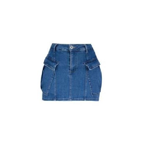 Falda Estivaneli Denim Mini Tipo Cargo Para Mujer UEN-24L-0222