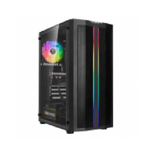 Gabinete Gamdias AURA GC3 con Ventana ARGB Midi-Tower, ATX/Micro-ATX/Mini-ITX, USB 3.0/2.0, sin Fuente, 1 Ventilador ARGB Instalados, Negro  