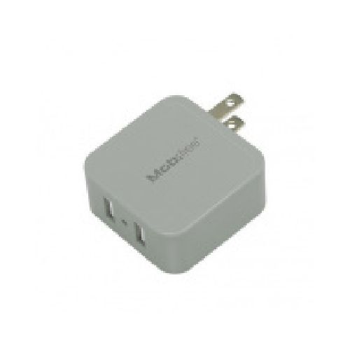 ﻿Mobifree Cargador de Pared MB-914215, 2x USB-A, Gris - Incluye Cable Lightning  