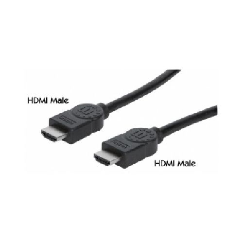 Manhattan Cable HDMI de Alta Velocidad con Canal Ethernet, HDMI Macho - HDMI Macho, 4K, 30Hz, 3 Metros, Negro  