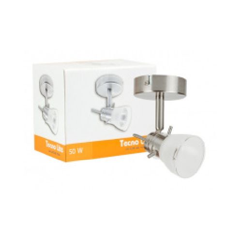 Tecnolite Lámpara Spot para Techo Barcelo, Interiores, hasta 6W, Base GU10, Plata - No Incluye Foco  