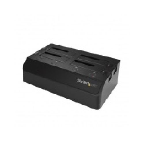 StarTech.com Docking Station SDOCK4U313 USB 3.1, 1x USB 3.1, 4 Bahías SATA 2.5/3.5'' para SSD o Disco Duro, Negro  