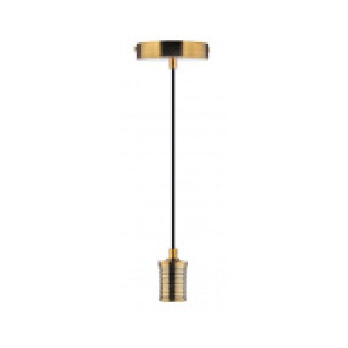 Tecnolite Lámpara Socket Colgante, Interiores, 8.5W, Base E27, Oro, para Casa/Iluminación Comercial - No Incluye Foco  