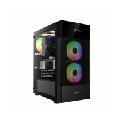 Gabinete Gamdias AURA GC5, Midi-Tower, ATX/Micro-ATX/Mini-ITX, USB 2.0/3.0, sin Fuente, 3 Ventiladores Instalados, Negro  