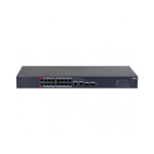 Switch Dahua Gigabit Ethernet DH-CS4218-16ET-135, 16 Puertos 10/100 (PoE) + 2 Puertos 10/100/1000 + 2 Puertos SFP, 135W, 7.2Gbit/s, 8000 Entradas - Administrable  