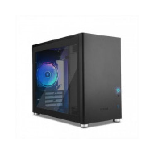 Gabinete Yeyian Hussar con Ventana, Mini Tower, Micro-ATX/Mini-ITX, USB 3.2, sin Fuente, 1 Ventilador Instalado, Negro  