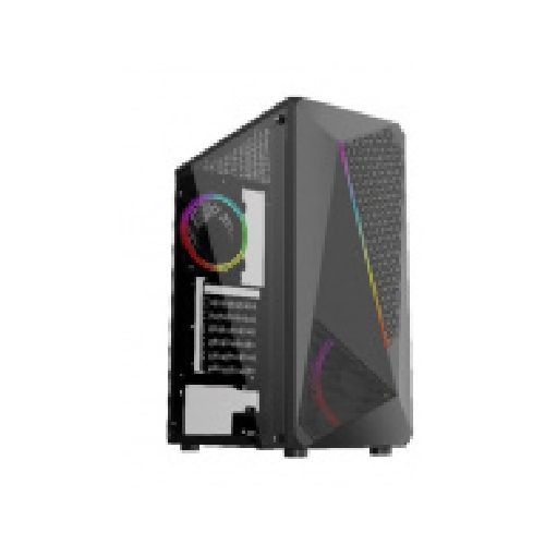 Gabinete Yaguaret Unicon con Ventana RGB, Mid Tower, ATX, USB 3.0, con Fuente de 550W, sin Ventiladores Instalados, Negro  