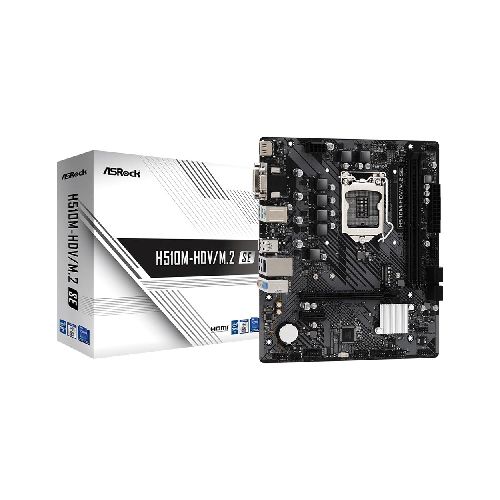 TARJETA MADRE ASROCK H510M-HDV/M.2 SE 1200 HDMI VGA DVI-D MATX  