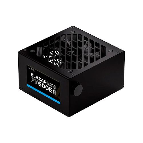 FUENTE DE PODER ACTECK (ES-05003E) FT-600E,600W,24 PINES,2 SATA,2 MOLEX,1 PCIE 6+2,VENT 120MM,NEGRO  