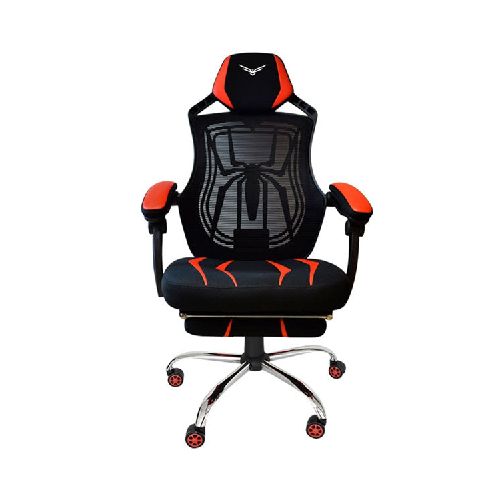 SILLA GAMER NACEB SPCTNR PIEL SINTETICA Y NYLON RECLINABLE COLOR NEGRO CON ROJO  