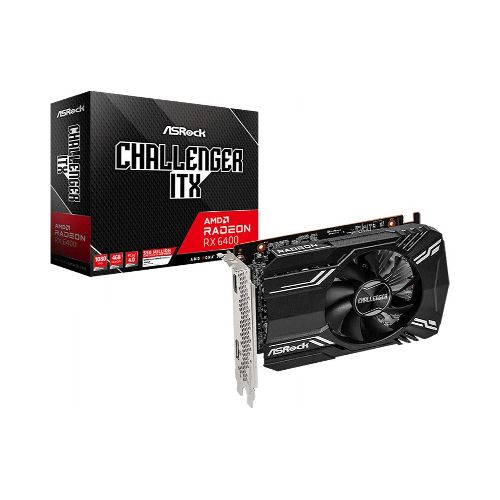 TARJETA DE VIDEO ASROCK AMD RADEON RX6400 4GB GDDR6X 64BITS PCIE4.0x4 CHALLENGER ITX  