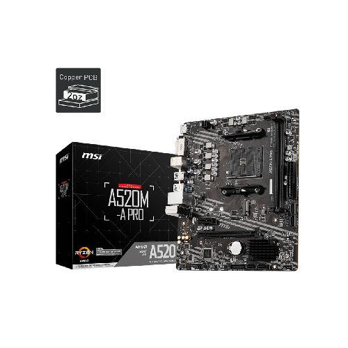 TARJETA MADRE MSI A520M-A PRO AM4 2xDDR4 MATX  