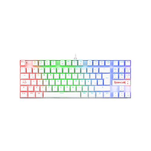 TECLADO MECANICO REDRAGON KUMARA BLANCO SWITCH ROJO RGB K552W-RGB-1R-SP  