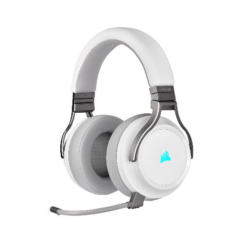 AURICULARES CORSAIR VIRTUOSO WIRELESS RGB WHITE 7.1CH USB SOLO PC CA-9011186-NA  