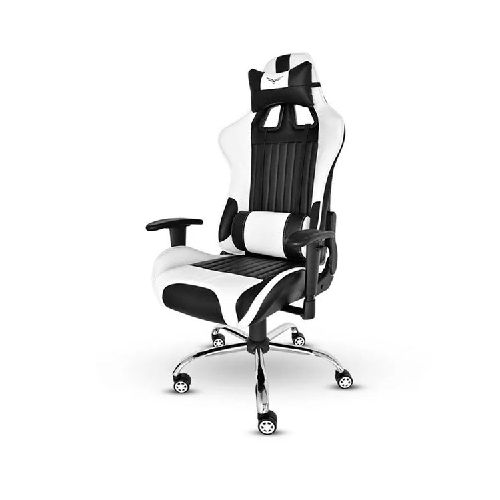 SILLA GAMER NACEB MARINE PIEL SINTETICA RECLINABLE COLOR NEGRO CON BLANCO NA-0901  