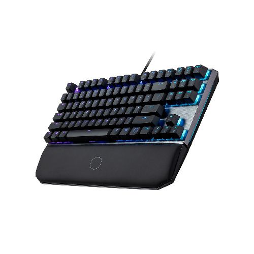 Teclado Gamer Mecánico Cooler Master MK730 Cherry MX Blue, TKL, con Descansa Muñecas