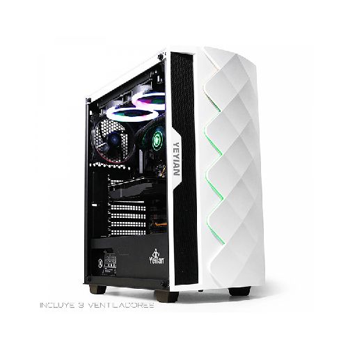 Gabinete Gamer Yeyian ABYSS 2500 ATX RGB 3VENT ARGB,2 USB3.0 Blanco