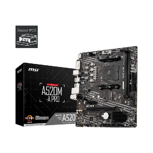 Tarjeta Madre MSI A520M A PRO, AM4, DDR4