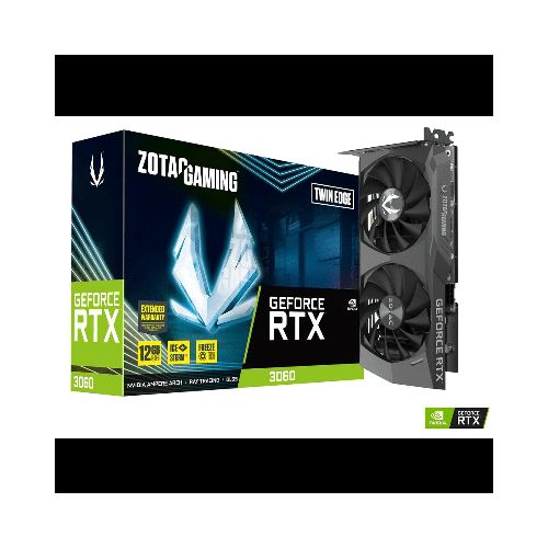 Tarjeta De Video Zotac GeForce RTX 3060 Twin Edge OC 12GB / Nvidia / DP, HDMI / ZT-A30600H-10M |