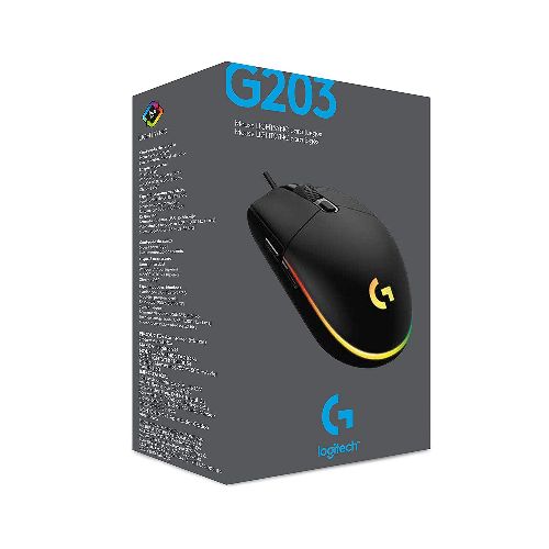 Mouse Gamer Logitech G203 RGB Lightsync Negro / 8,000 DPI / 910-005793 NLL